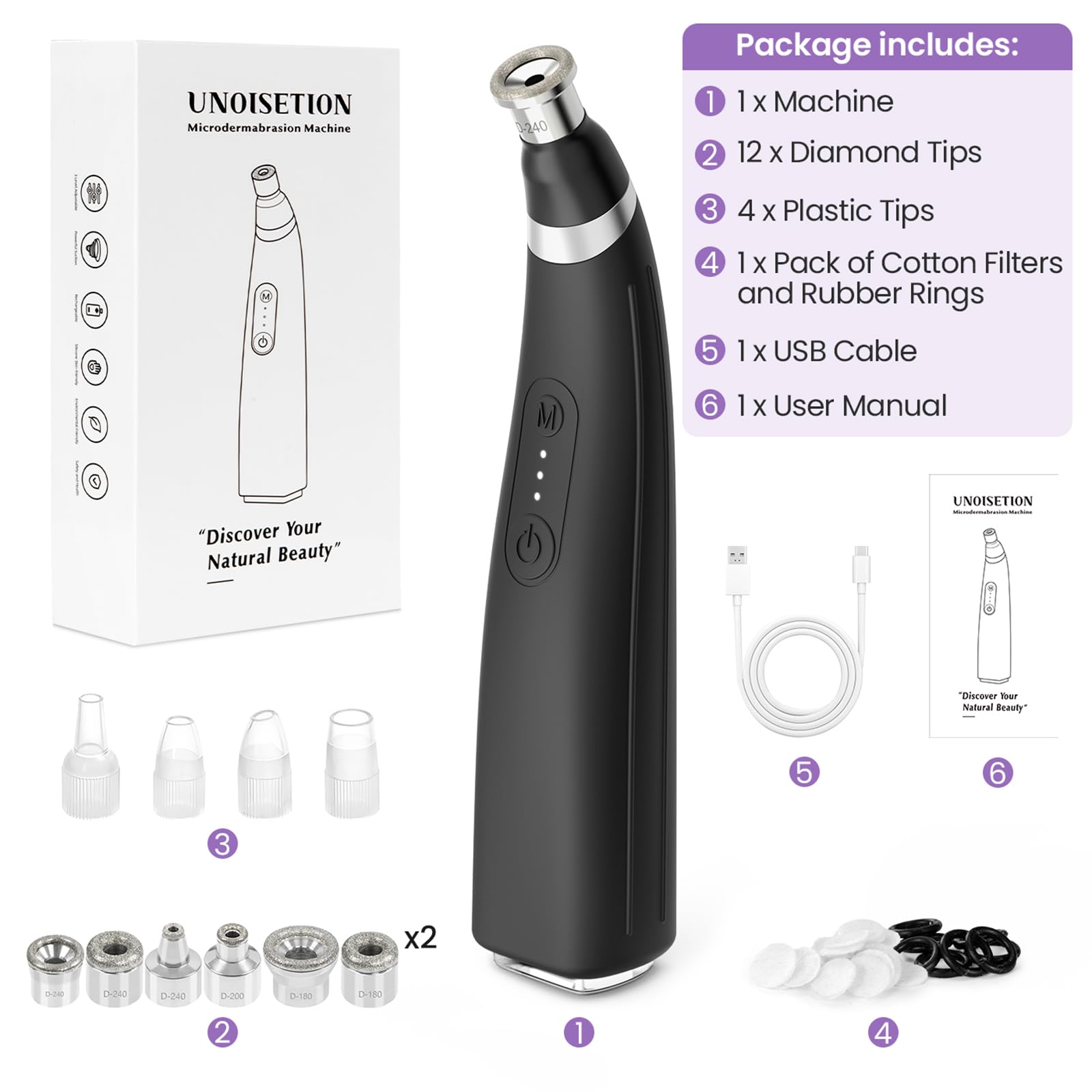 UNOISETION – Tête diamant 08, design ergonomique et grip en silicone