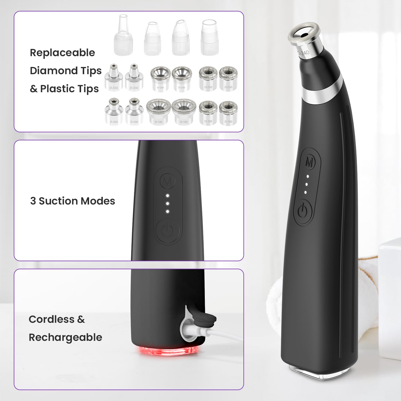 UNOISETION – Tête diamant 09, outil facial à domicile fiable et sûr