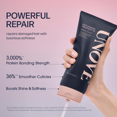 UNOVE Deep Damage Treatment Ex – Kératine-PF en pénétration profonde pour renforcer les mèches.