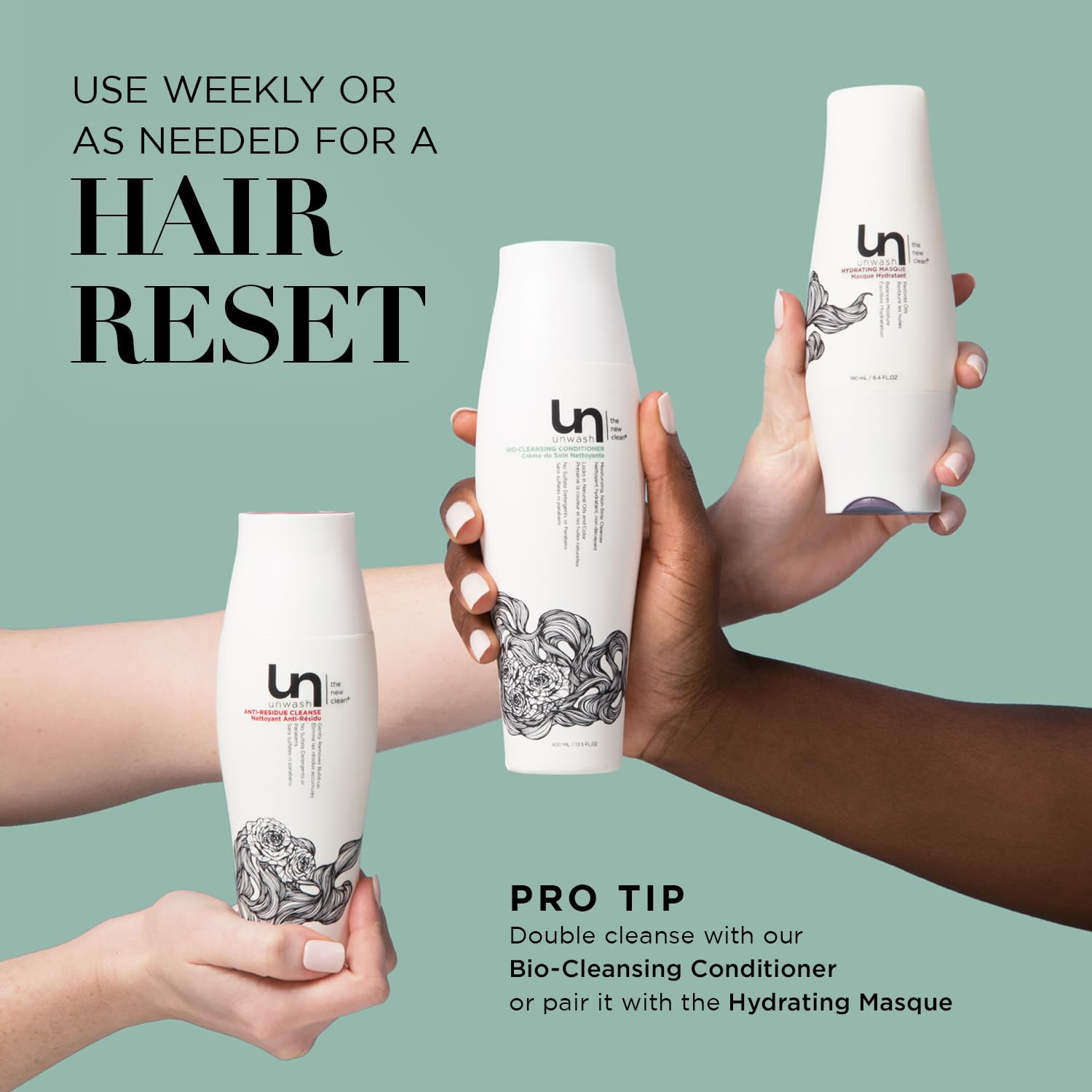 Unwash Anti Résidu – sans sulfates et sans parabènes pour une routine légère.
