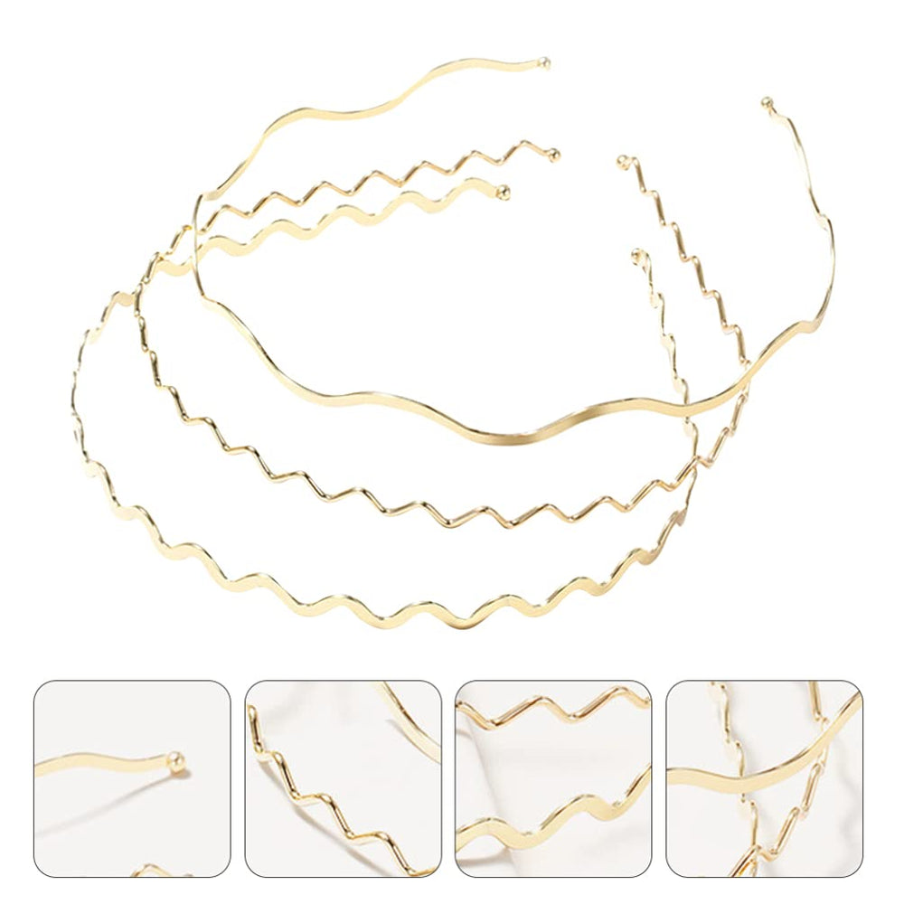 Uonlytech bandeau ondulé en métal doré, parfait pour mariages et occasions.