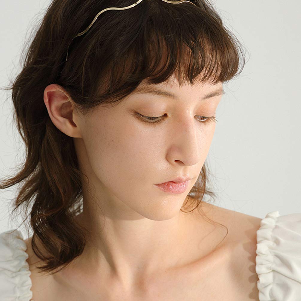 Uonlytech accessoire cheveux ondulé doré, simplifie le coiffage pendant le sport.
