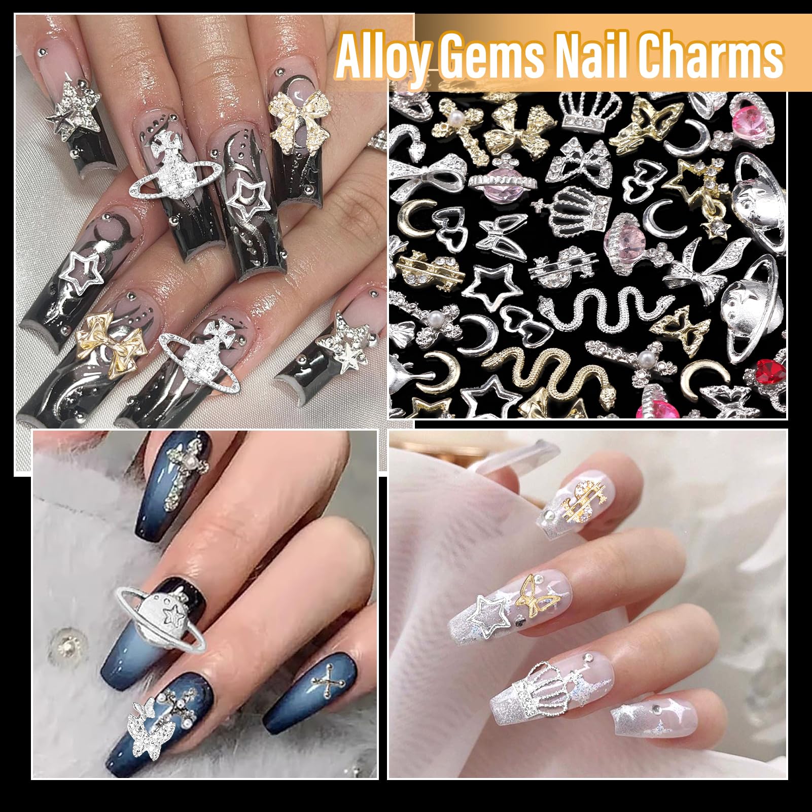Uotey papillon argent doré, allure légère pour décor d’ongles