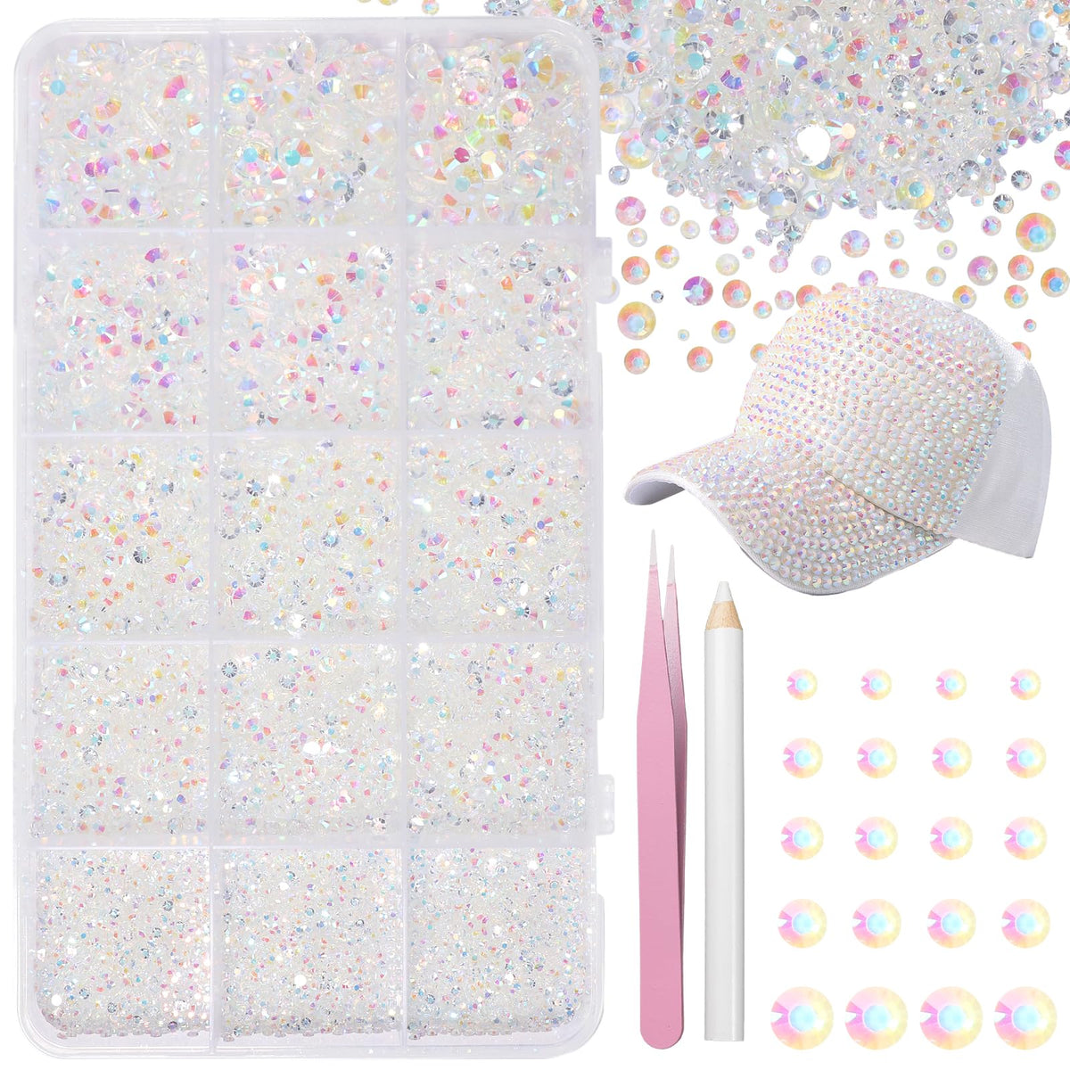 Uotey pierres en résine transparentes – ensemble 16000 pièces pour décorations brillantes