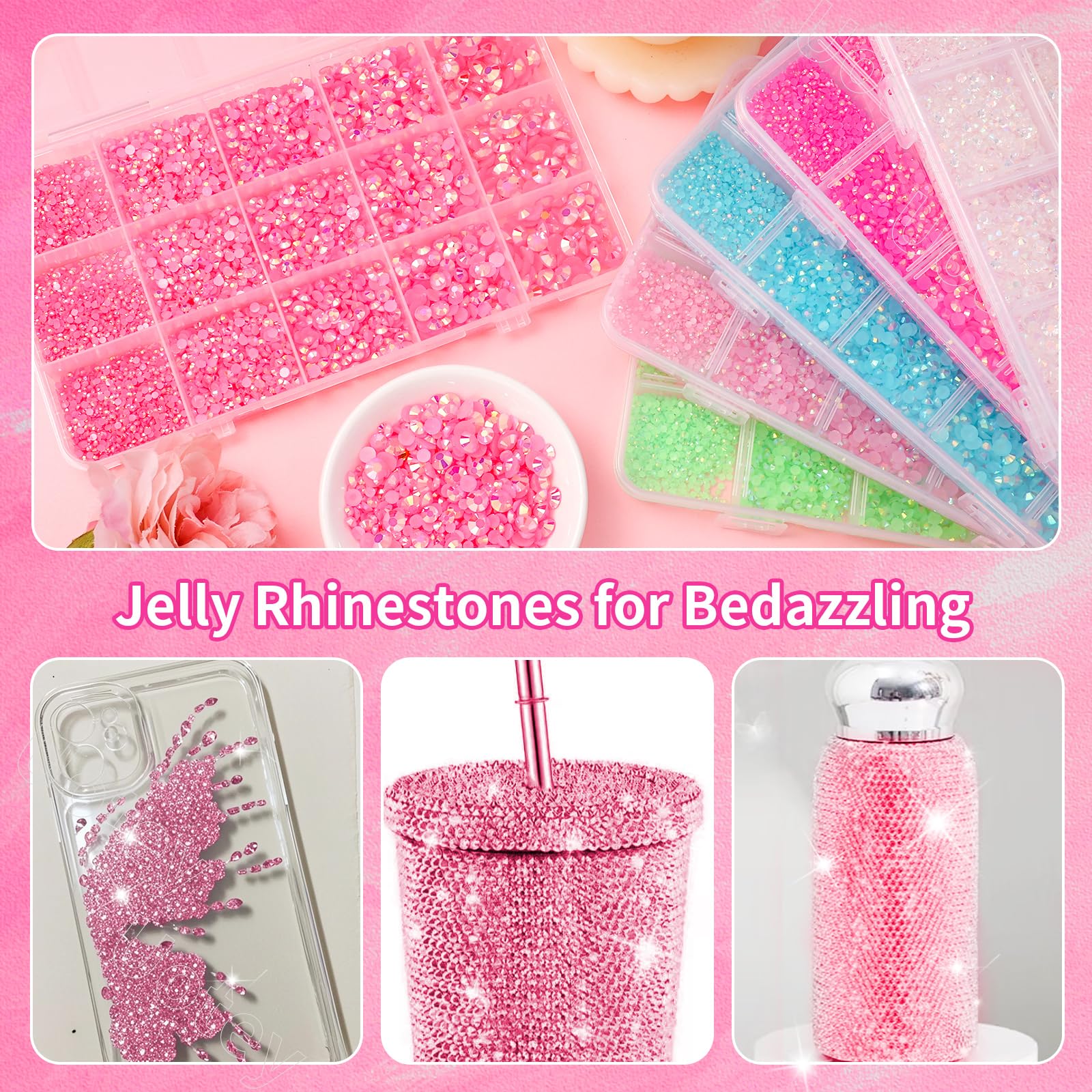 Accessoires décoration Uotey strass rose pour projets personnalisés