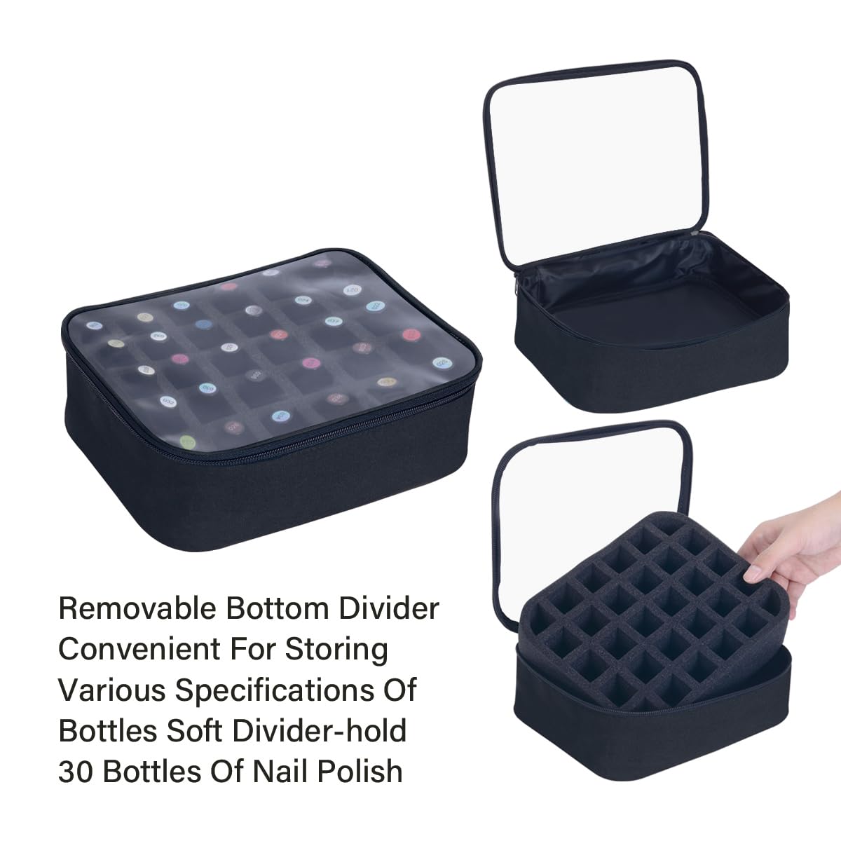 Combinaisons multiples avec le grand sac de rangement UOZL pour vernis.