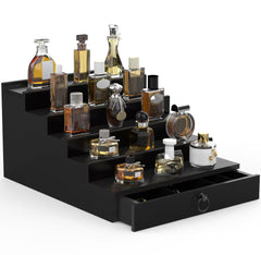 Upcessory organisateur de parfums noir sur 5 niveaux pour un affichage élégant.