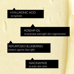 UPCIRCLE Crème Nuit – myrtilles recyclées riches en antioxydants, soin contribue à l’éclat nocturne.