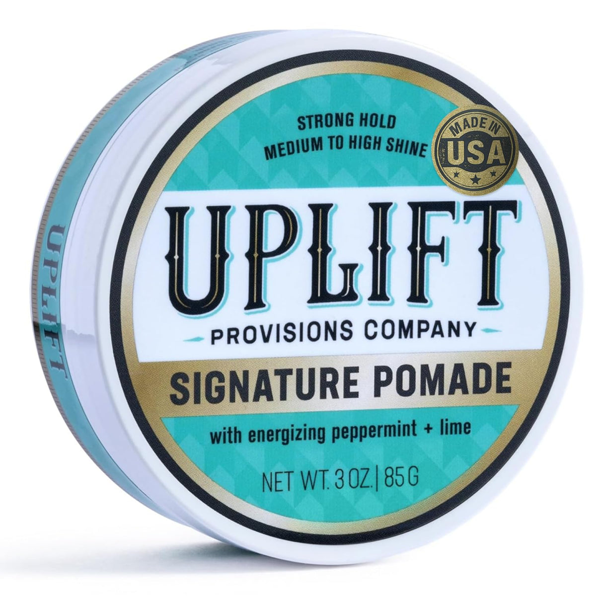 Pomade Signature d Uplift Provisions, flacon centré et tenue durable pour look audacieux