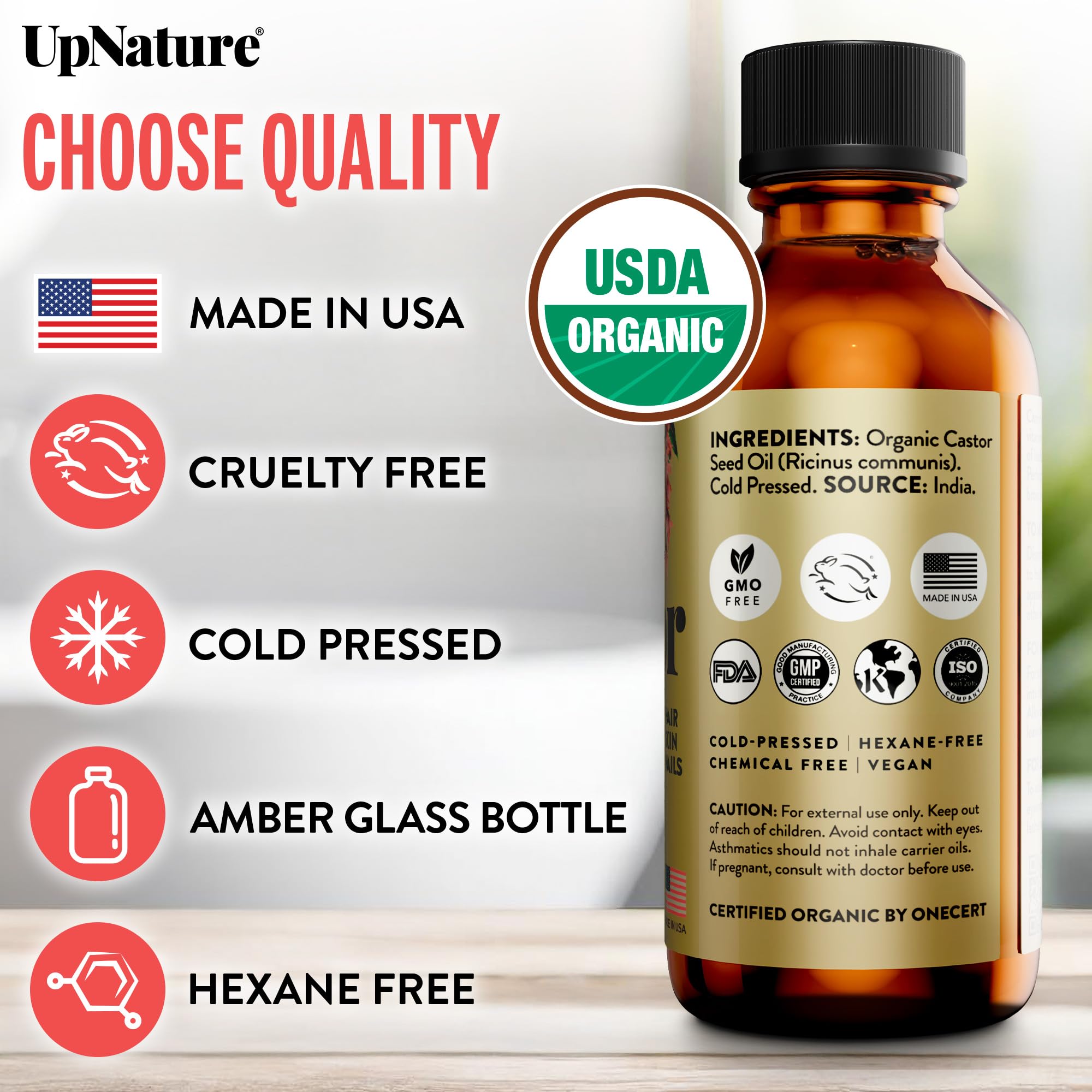 UpNature serum huile ricin cils et sourcils utilisation simple et propre