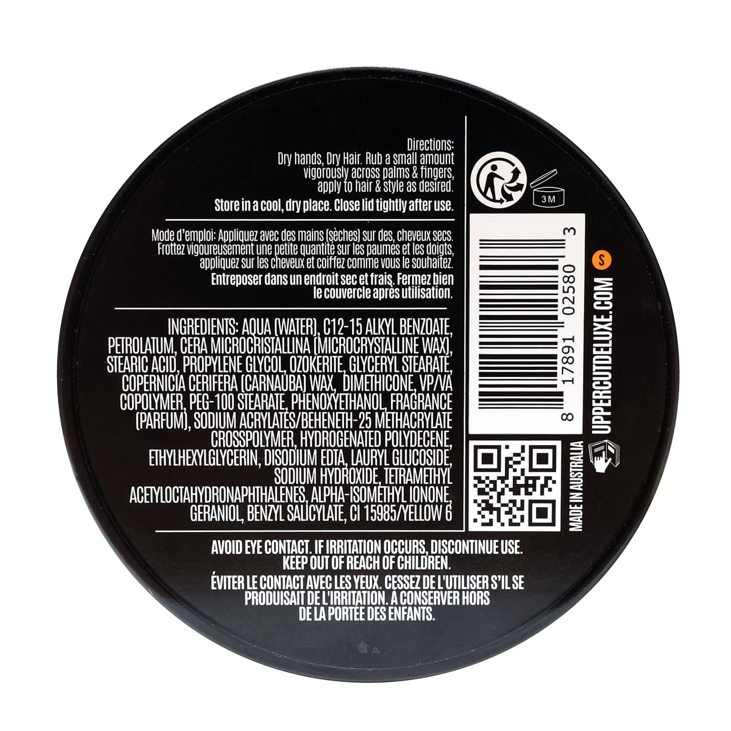 Uppercut Deluxe Texture Cream mouvement naturel et léger sans effet collant.