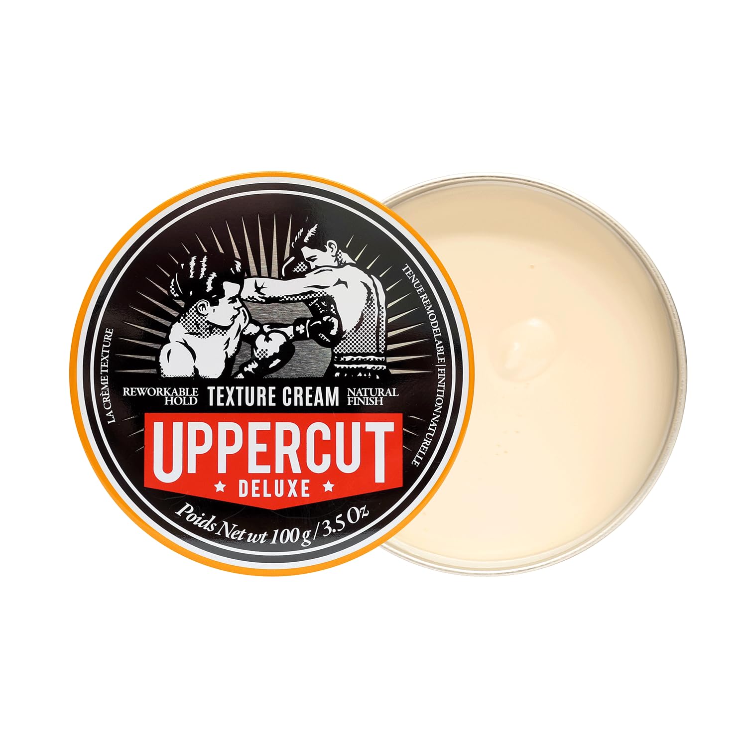 Uppercut Deluxe Texture Cream poids léger modulable pour plusieurs couches sans alourdir.