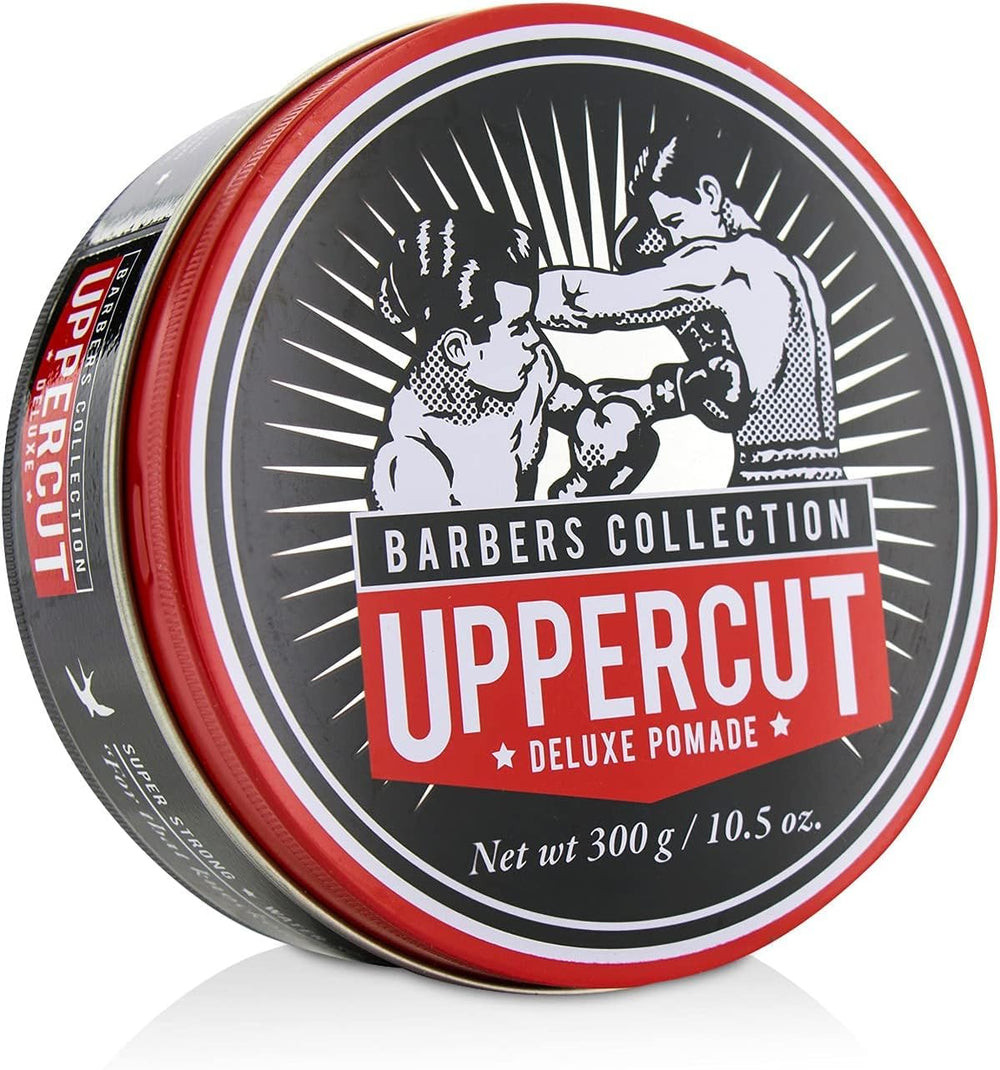 Rendu barber-classique à domicile avec Uppercut Deluxe Pomade de qualité.