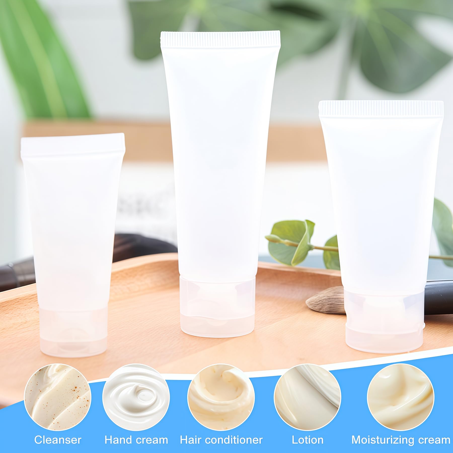 Plastique durable UPSTORE 100 ml, usage cosmétique réutilisable.
