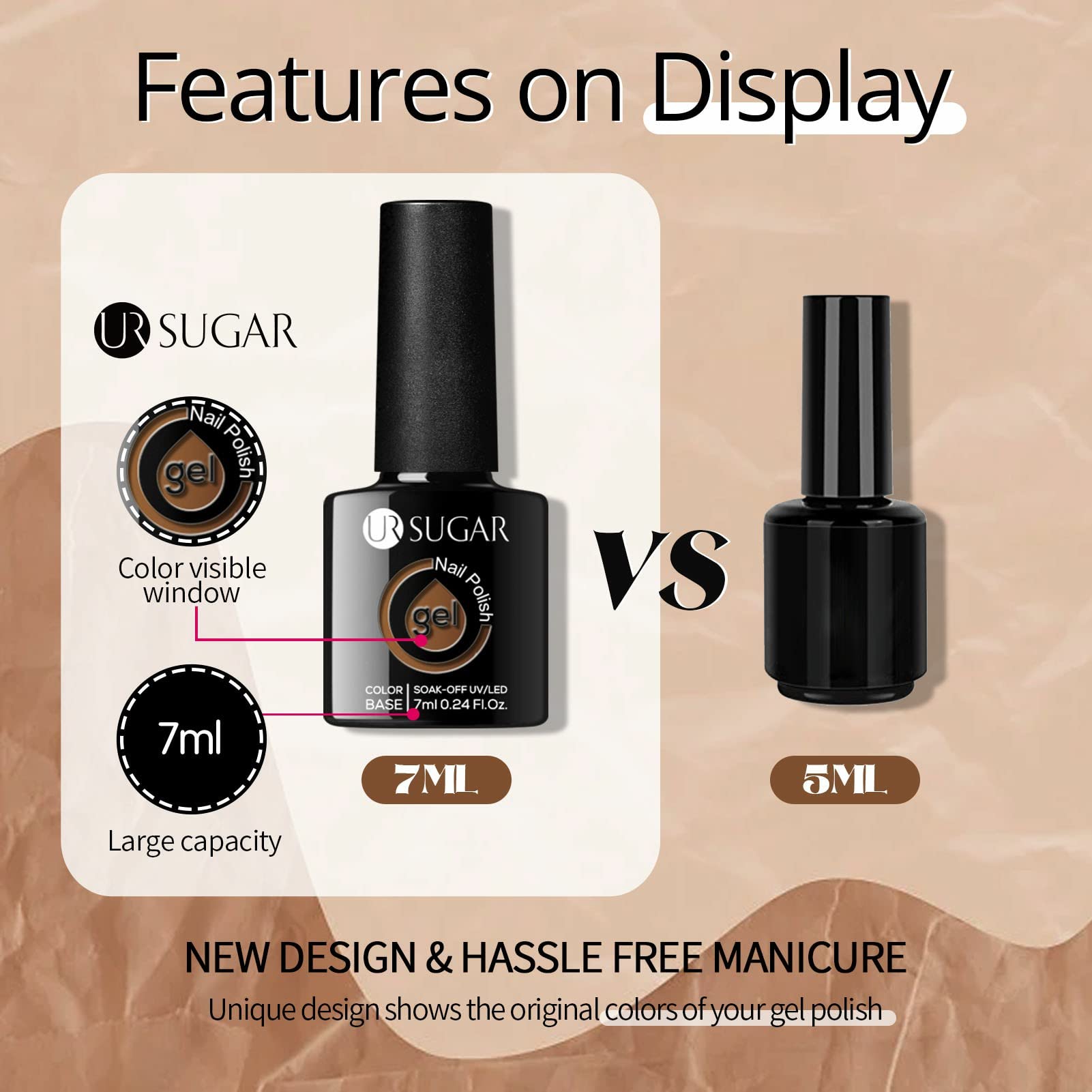 UR SUGAR design vernis avec fenêtre ronde pour repérer la couleur.