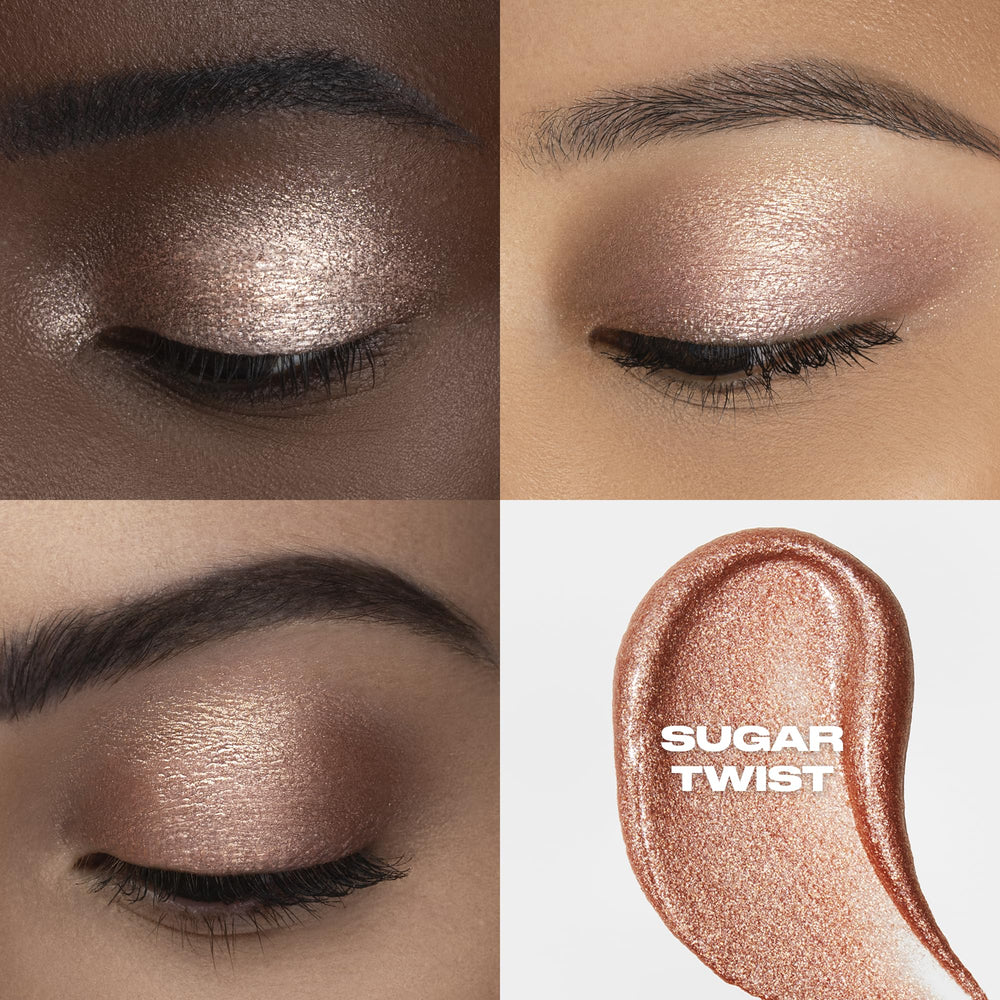 Sugar Twist Rose Doré offre un fini glacé et scintillant sur les yeux.