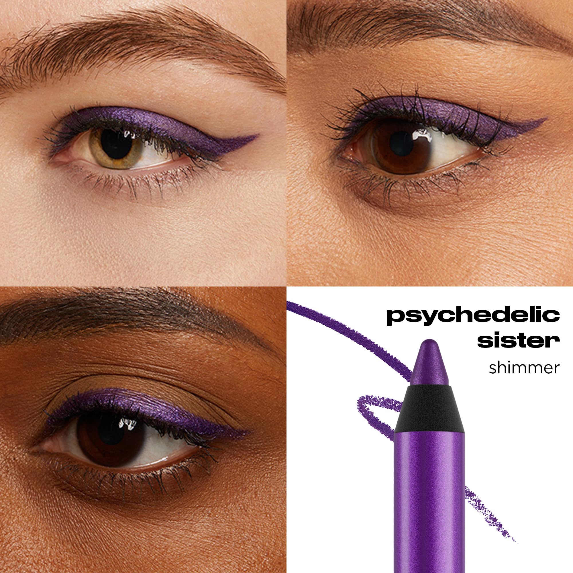 URBAN DECAY Soeur Psychedélique trait précis et couleur violette lumineuse.