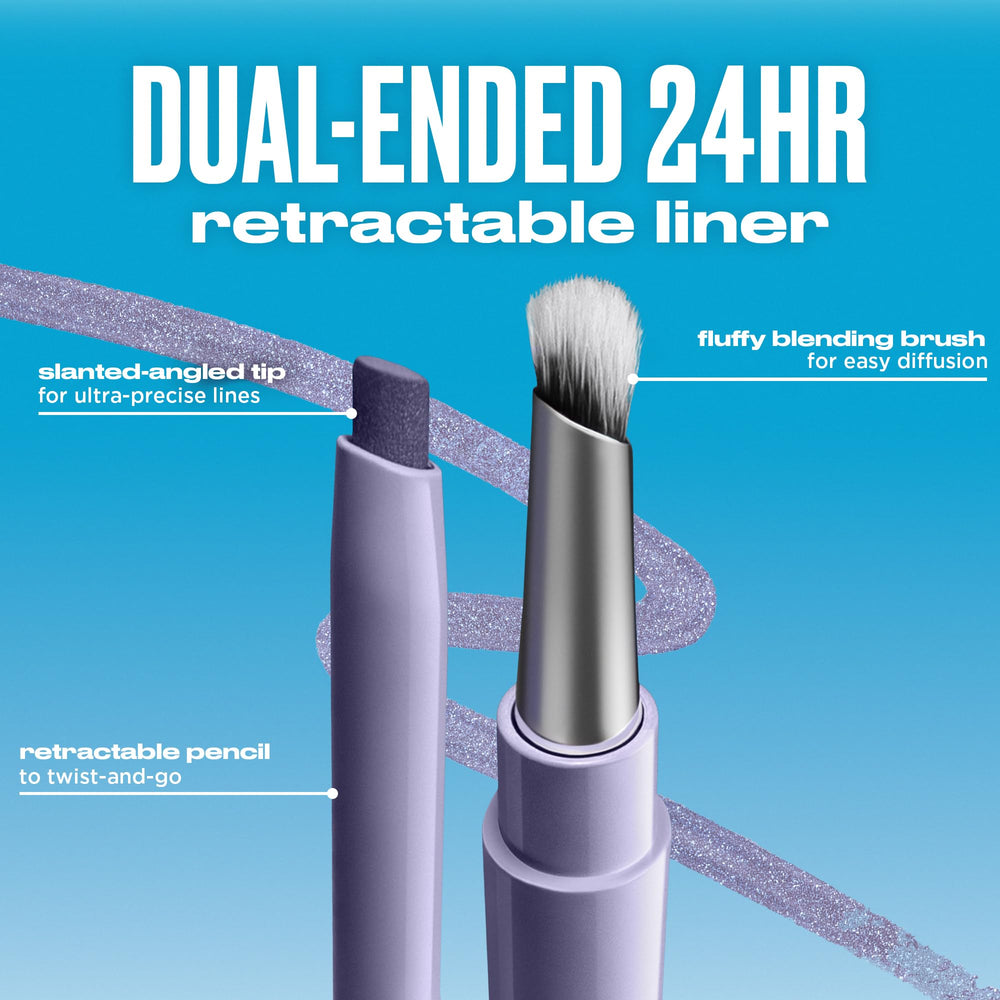 Urban Decay 24/7 Liquid Stick avec brosse diffuseur intégrée pour un regard fumé.