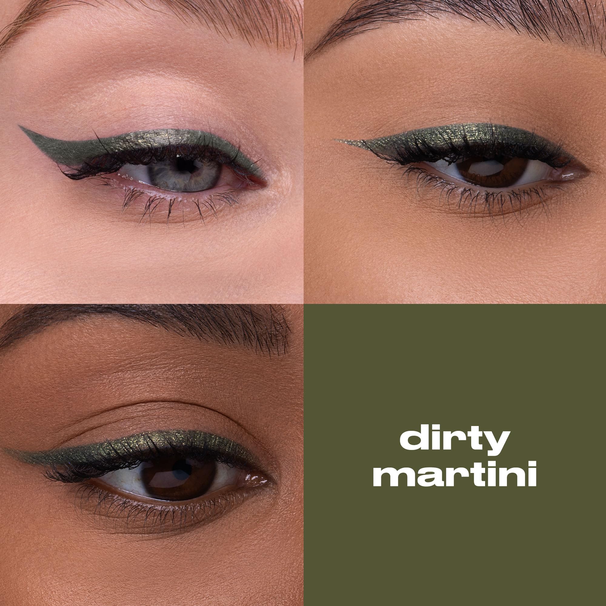 Urban Decay 24/7 Liquid Stick teinte olive métallique pour regard intense.