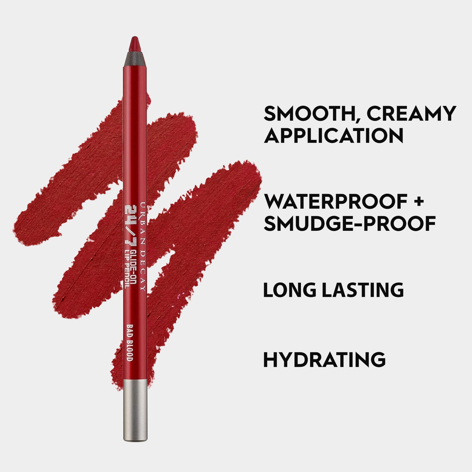 Tenue longue et résistance à l'eau avec le crayon Urban Decay Bad Blood.