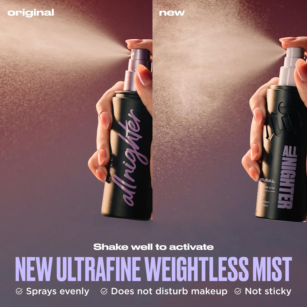 URBAN DECAY All Nighter: fixation jusqu’à 24h pour maquillage tenace.