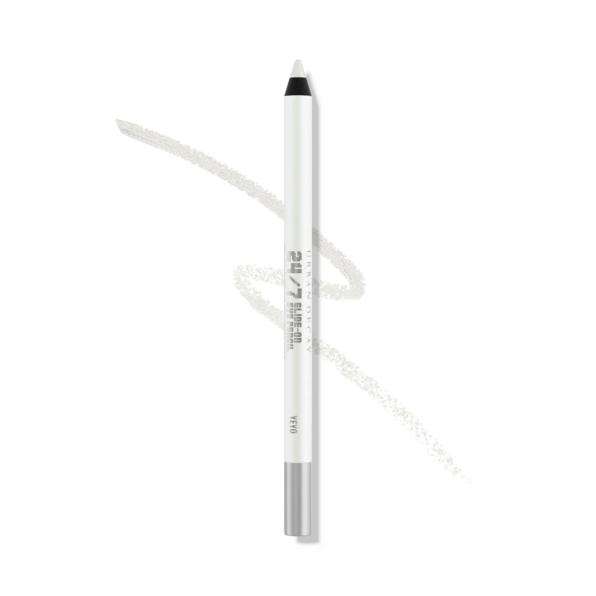 URBAN DECAY YeYo métal blanc sur paupières pour tenue longue durée.