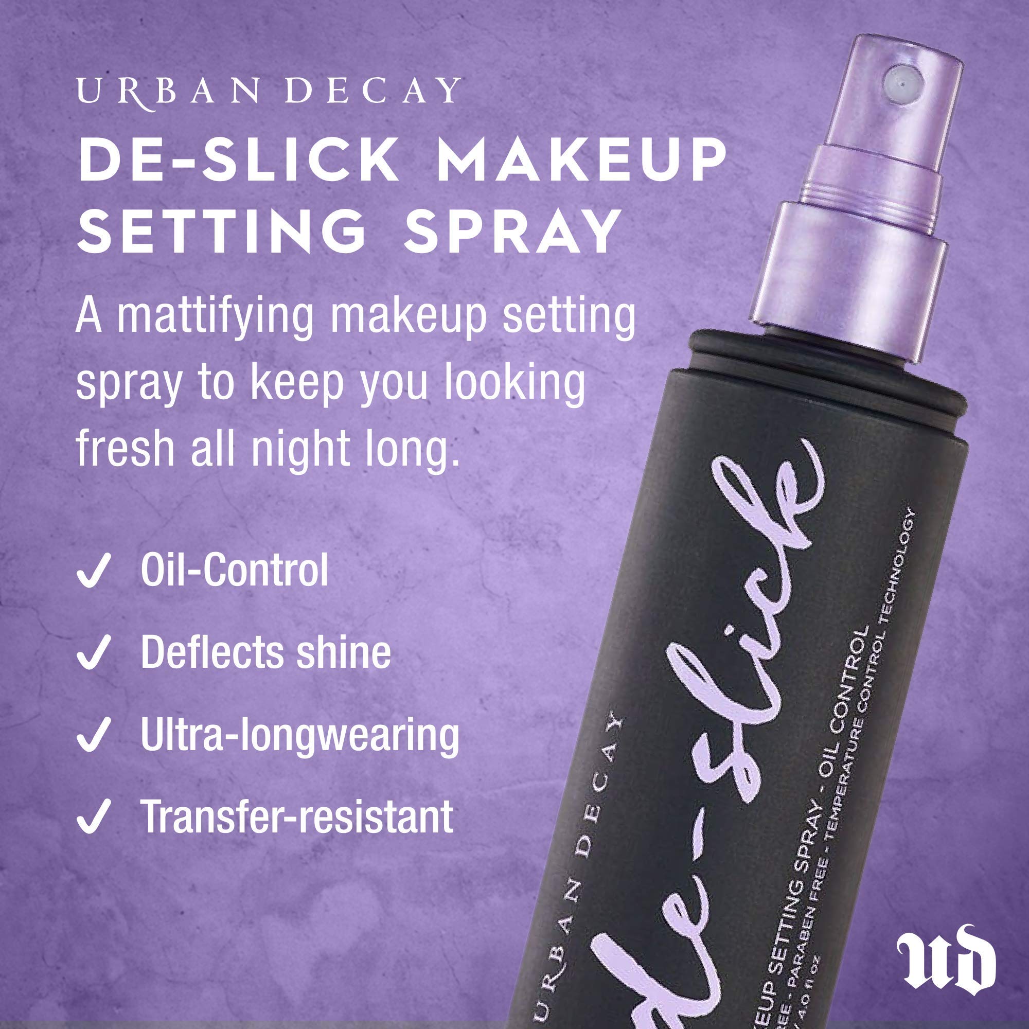 URBAN DECAY De-Slick brume microfine pour une peau plus nette et mate.