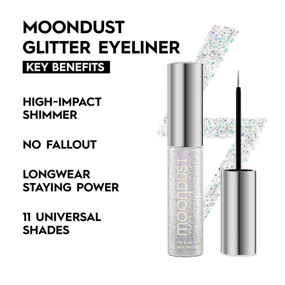 URBAN DECAY Moondust Eyeliner liquide Glamrock, scintillement argenté et précision.