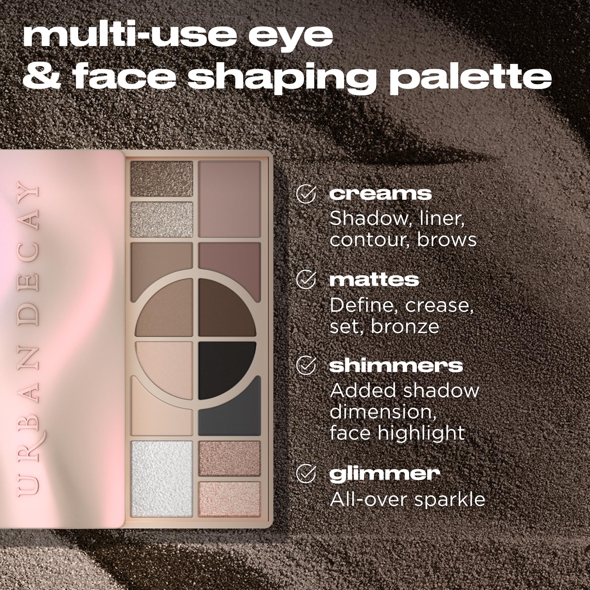 Urban Decay Naked Shaped Palette shimmer-reflets : reflets lumineux pour un centre de paupière pop.