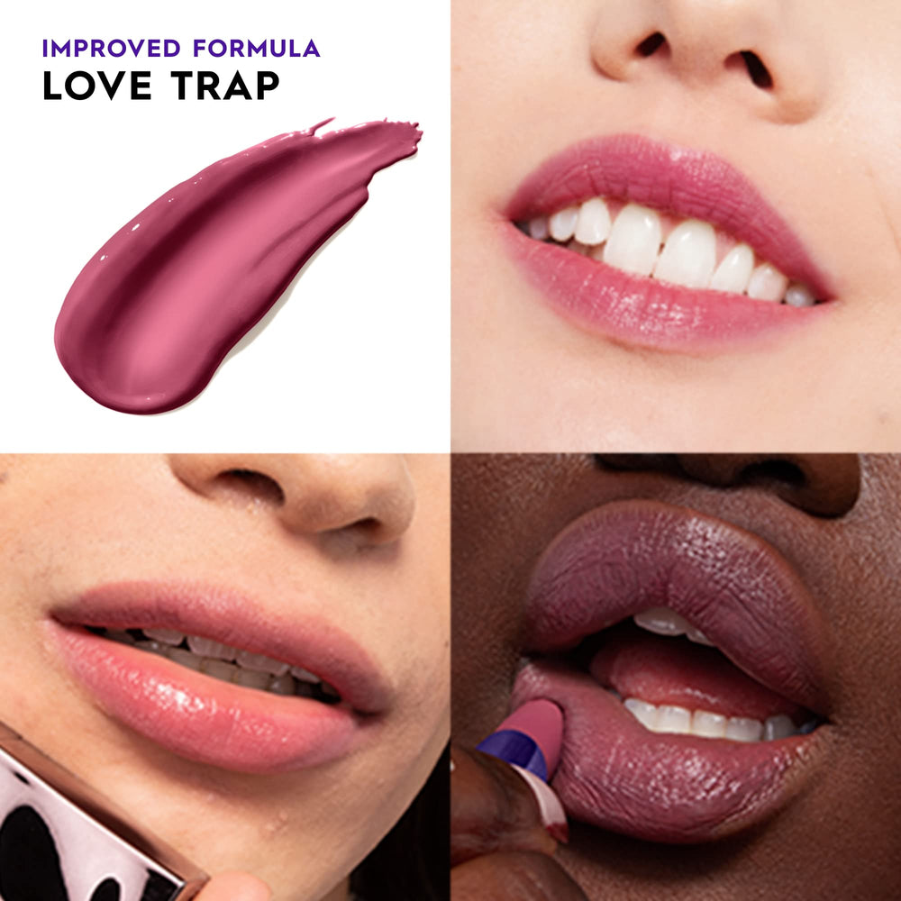 URBAN DECAY Vice Hydratant Rouge Love Trap – swatch prune profond et lumineux.