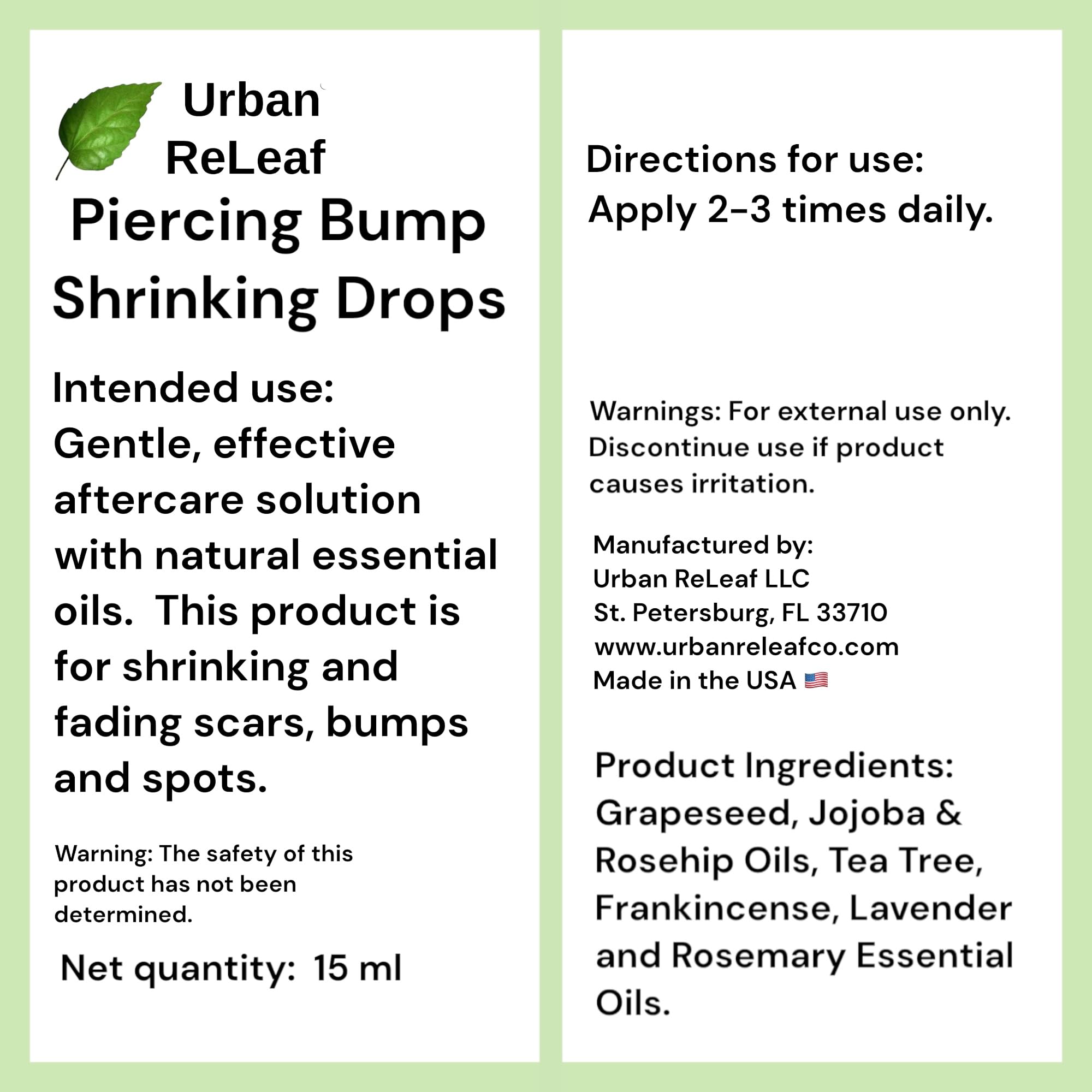 Urban ReLeaf huile frankincense offre un parfum apaisant et soin ciblé.