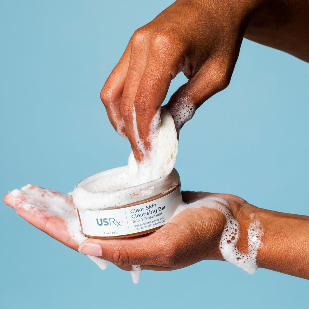 Urban Skin Rx Clear Skin barre utilisation matin et soir simplifiée.
