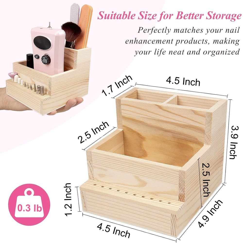 Urbuti support bois, design naturel pour brosses et outils d'onglerie.