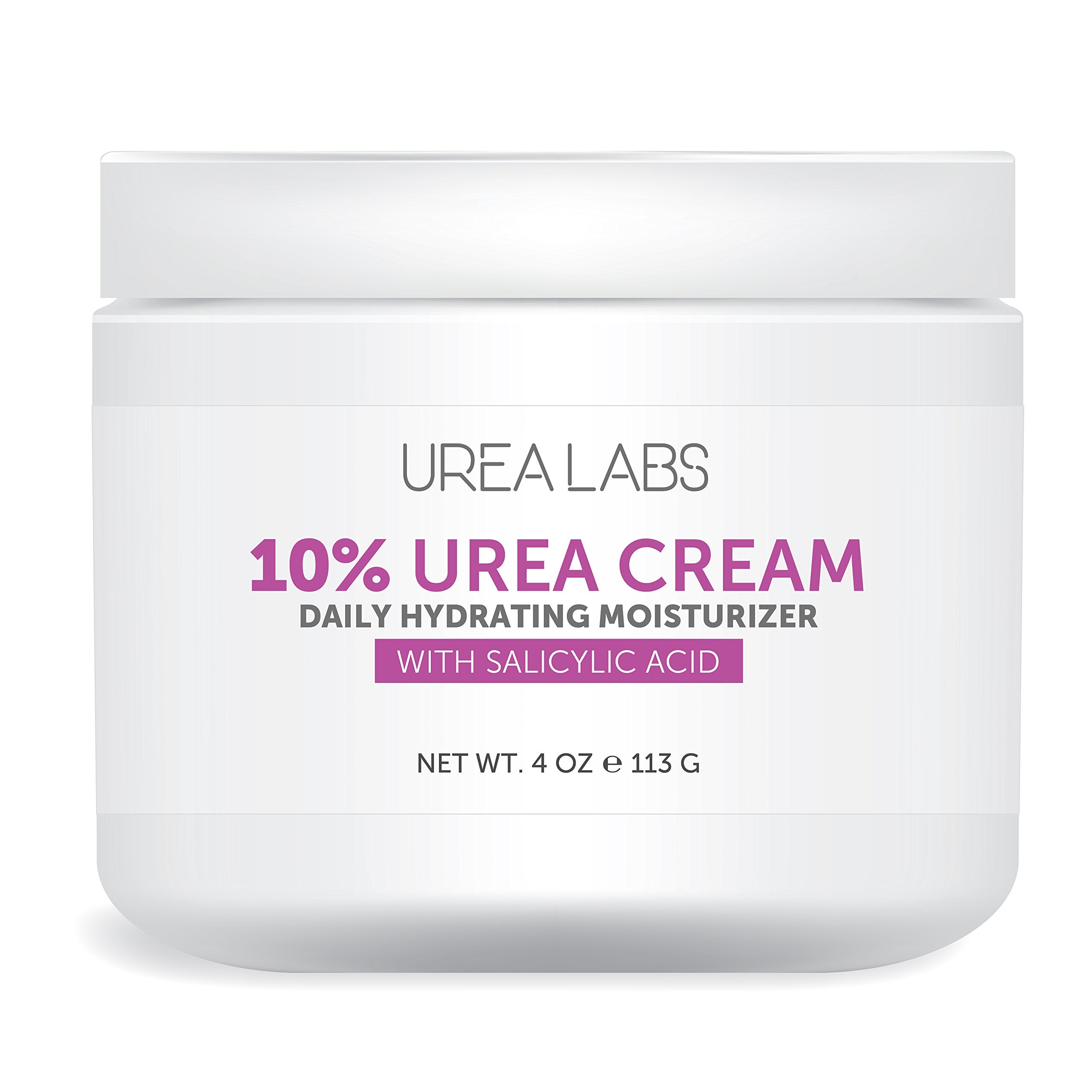 Crème Urea Labs 10% dans sa bouteille, hydratation pratique pour la routine quotidienne.