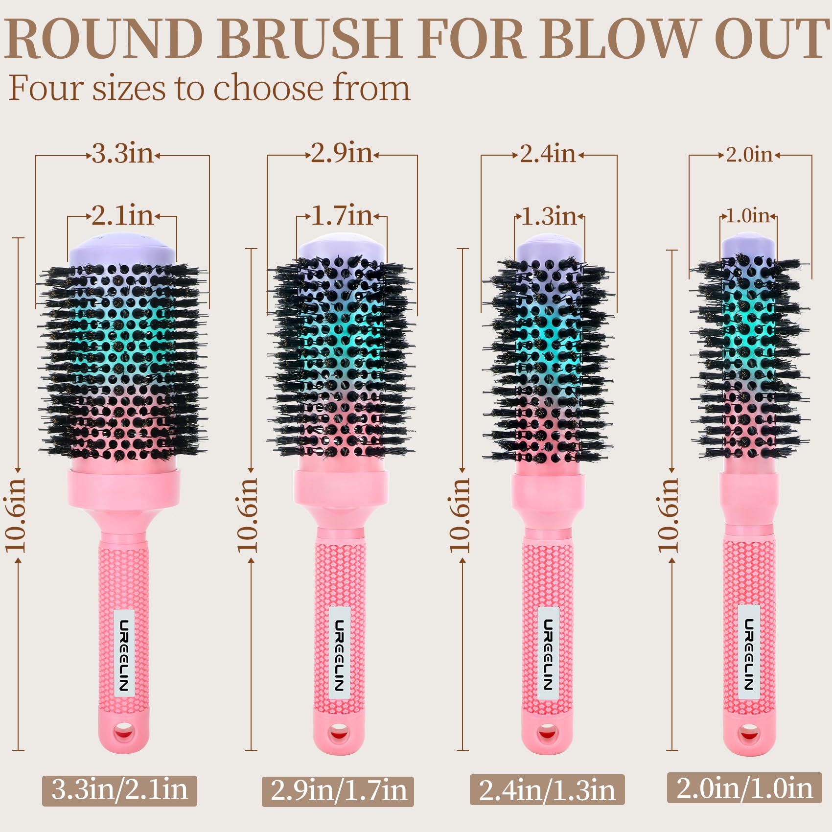 UREELIN idéale pour cheveux moyens à longs lors du blow-dry.