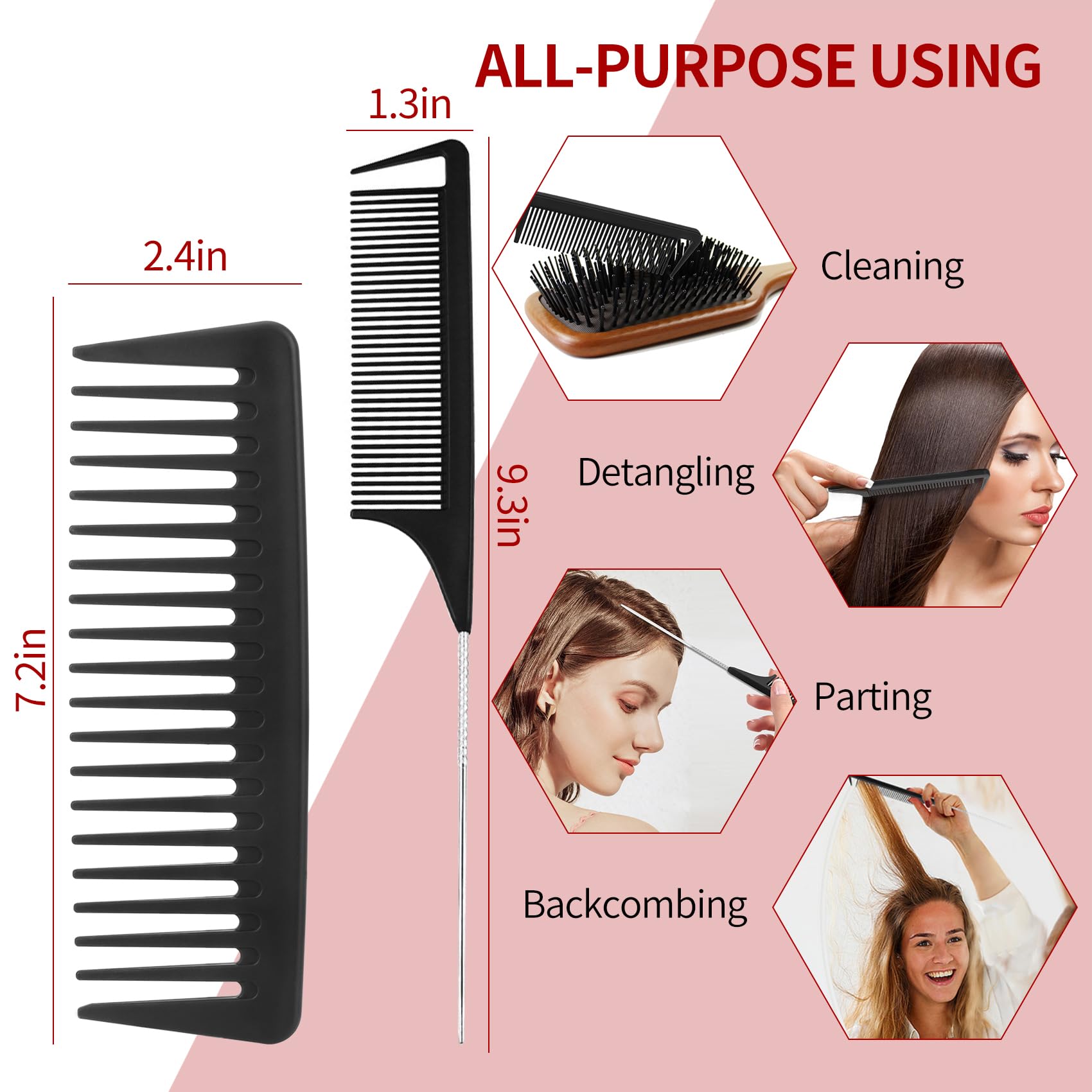 Dents en nylon de la brosse démêlante UREELIN pour démêlage efficace.