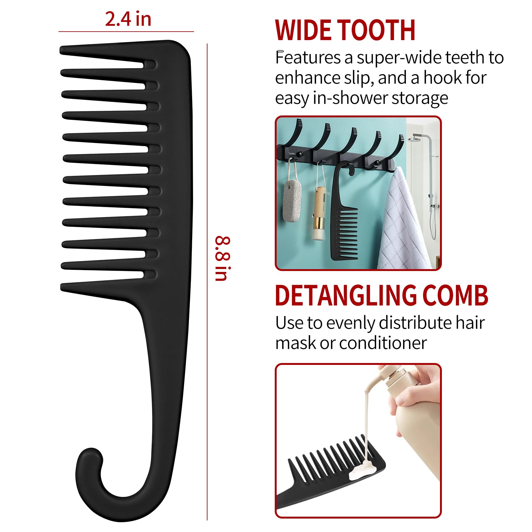 UREELIN dents nylon démêlent les cheveux sans tiraillement.