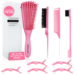 UREELIN ensemble démêlant: brosse à 8 rangs pour démêler en douceur tous types de cheveux