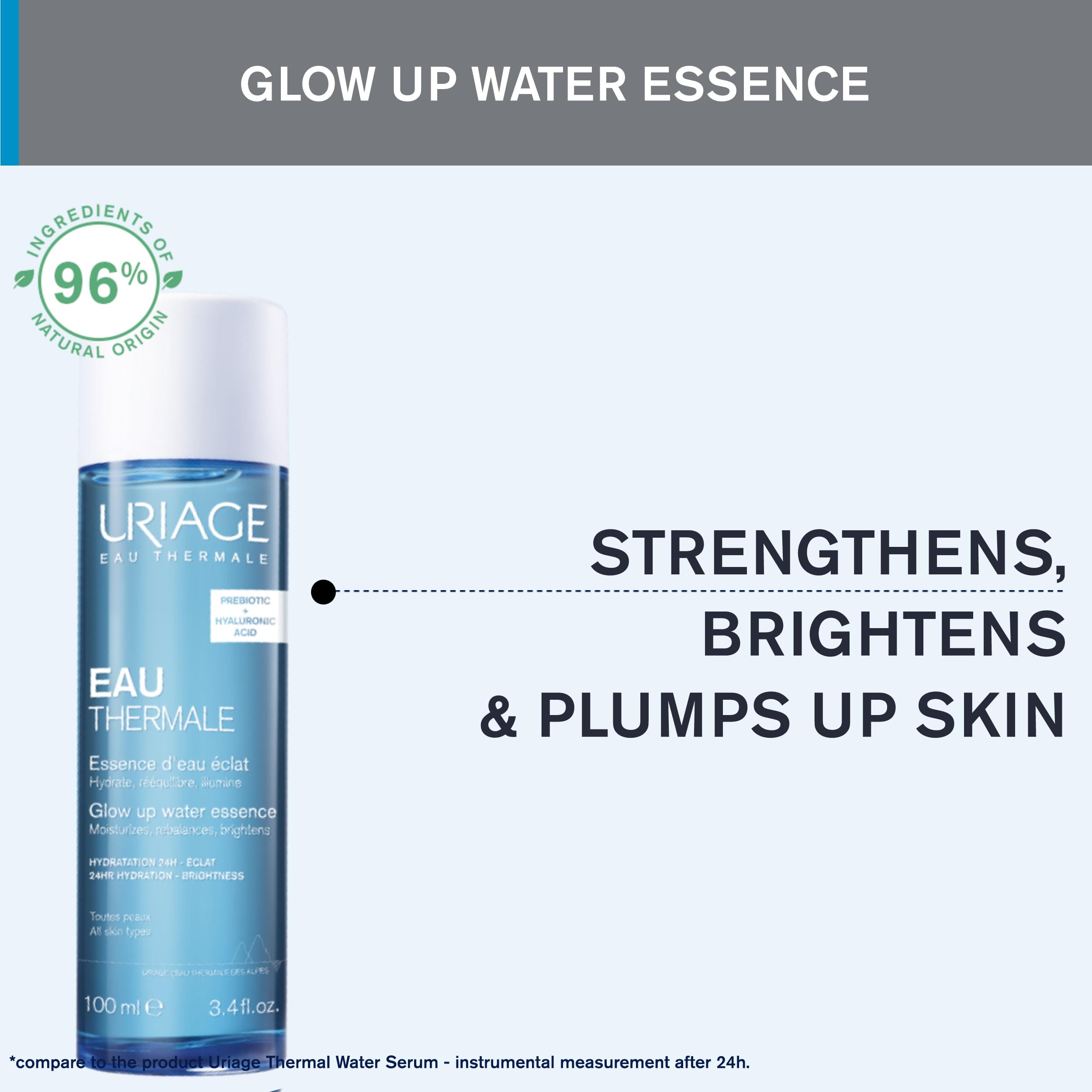 Hydratation durable grâce à l'acide hyaluronique et Aquaxyl dans l'essence Uriage