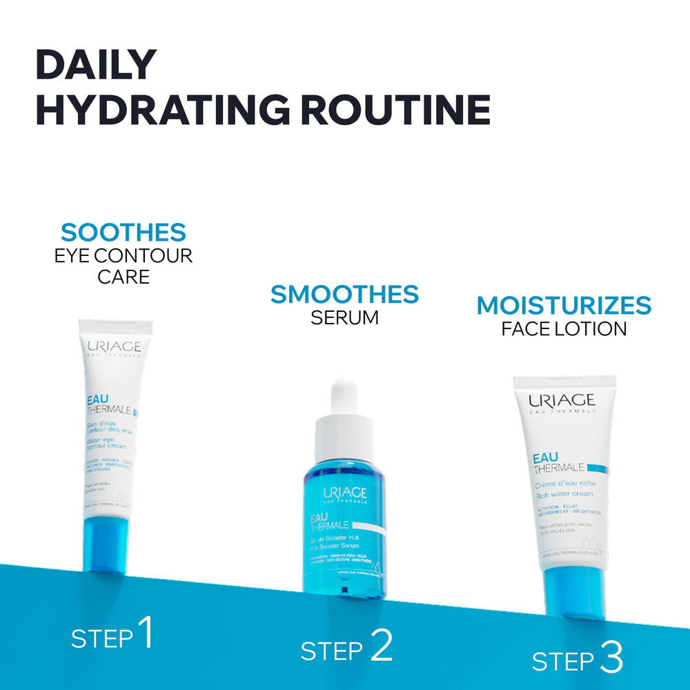 Acide Hyaluronique Uriage : hydratation ciblée des zones délicates.