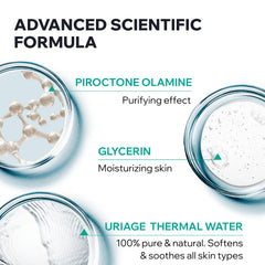 Formule Piroctone Olamine purifie sans dessécher avec Eau Thermale