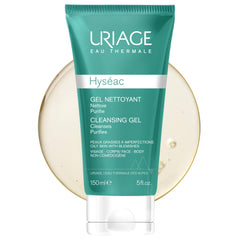 Gel Hyseac d’Uriage purifie et nettoie peau visage et corps sans dessèchement.
