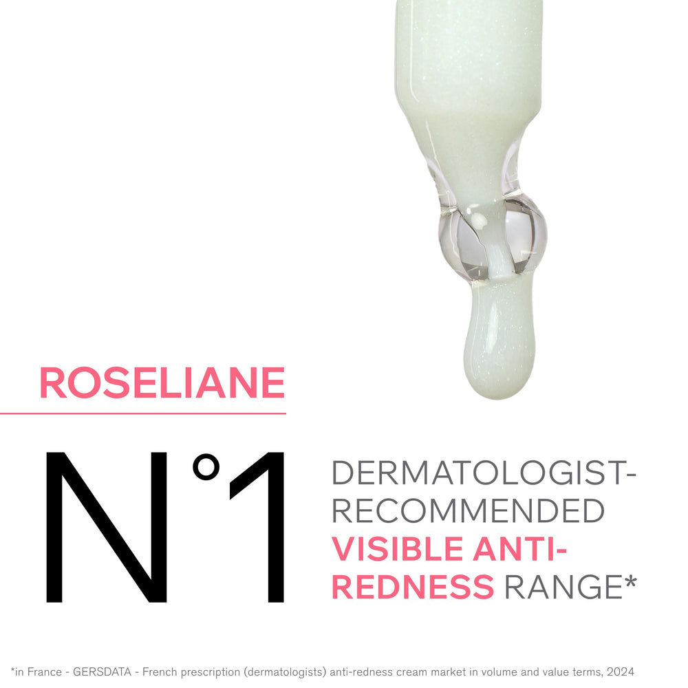Bouteille Roseliane, démaquillant fluide pour visage et yeux sensibles.
