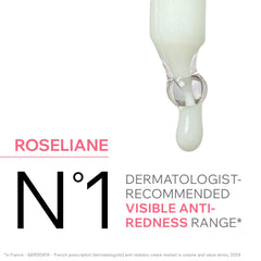Bouteille Roseliane, démaquillant fluide pour visage et yeux sensibles.