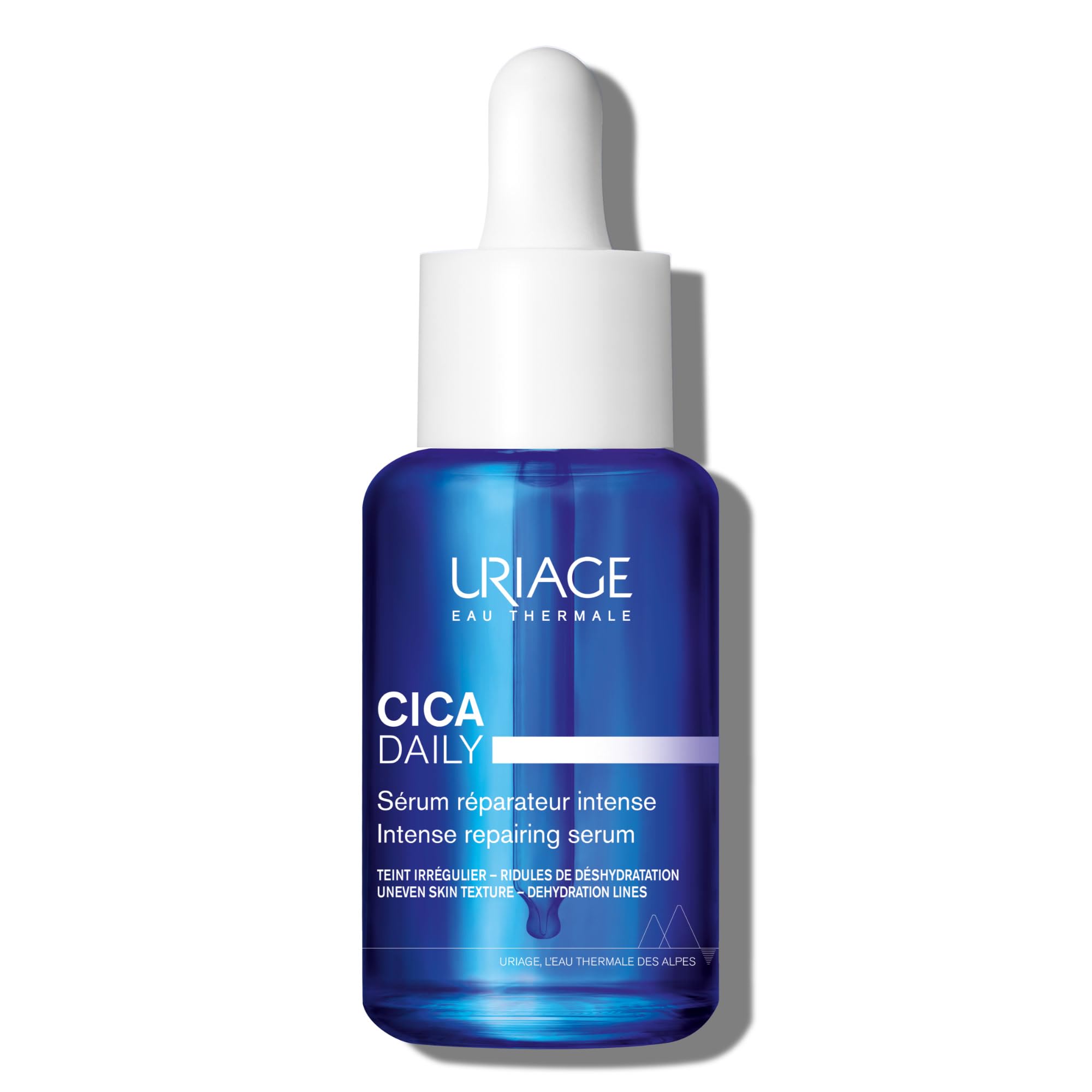 Sérum Uriage Cica-Daily dans flacon, réparation cutanée quotidienne et légère hydratation.