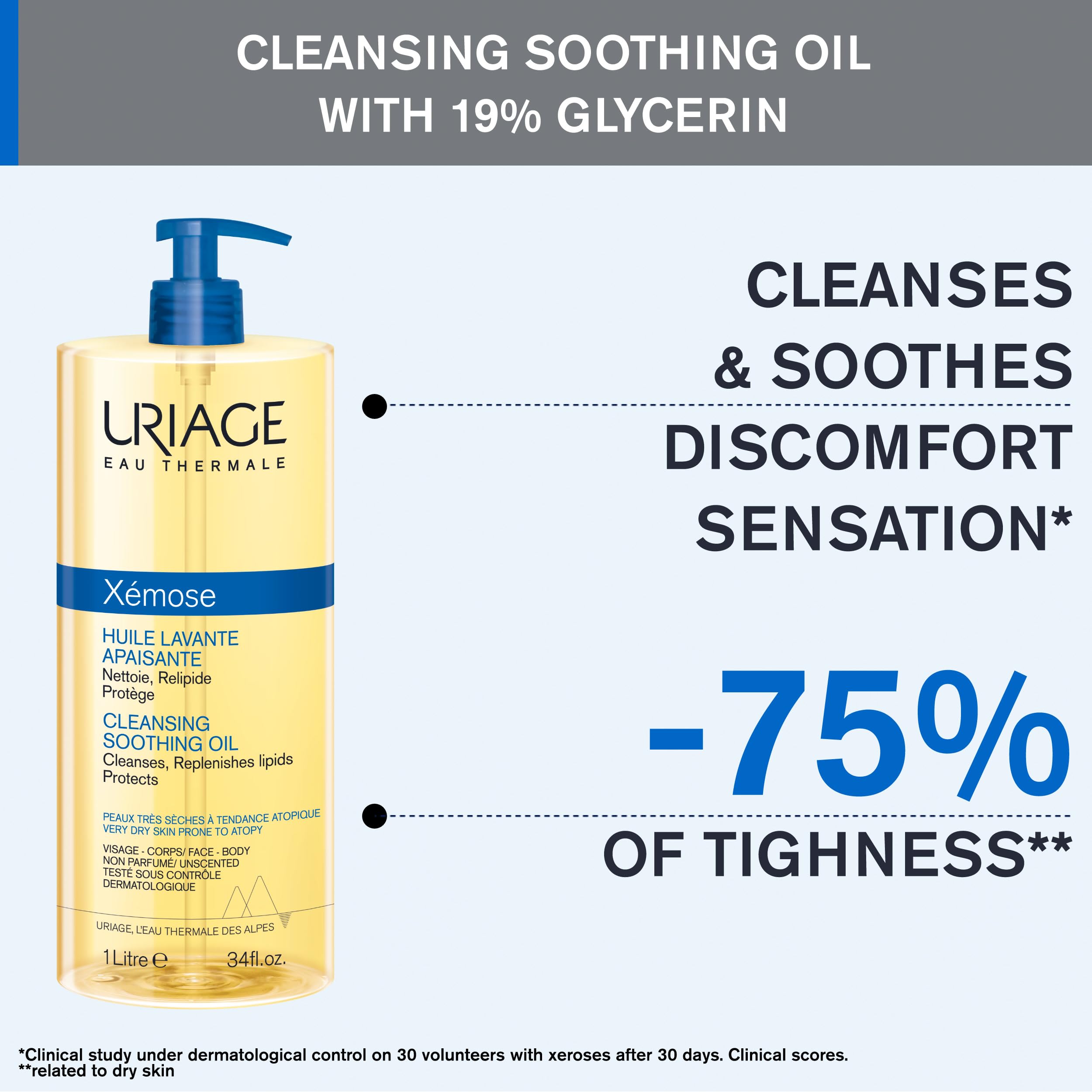 Soin visage Uriage Xémose, apaisement durable pour peau sensible et irritée.