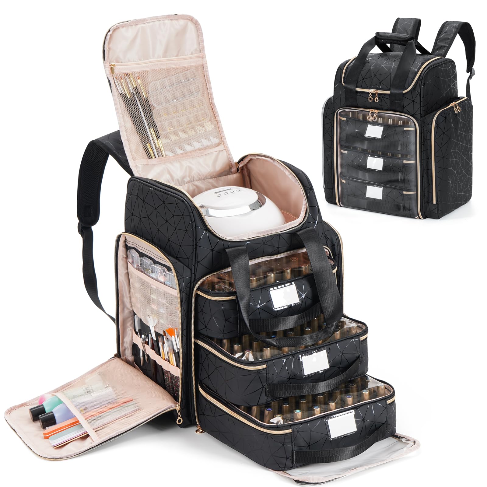 Uross étui-organisateur vernis, capacité 126 bouteilles, rangement clair.