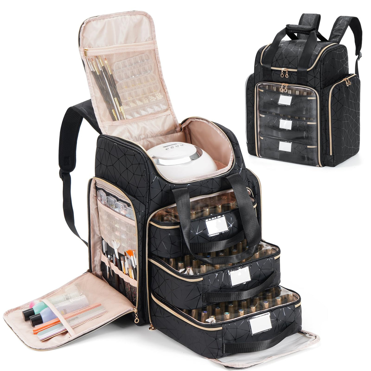 Uross étui-organisateur vernis, capacité 126 bouteilles, rangement clair.