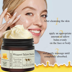 URQT Crème tallow miel corps : hydratation durable pour la peau.