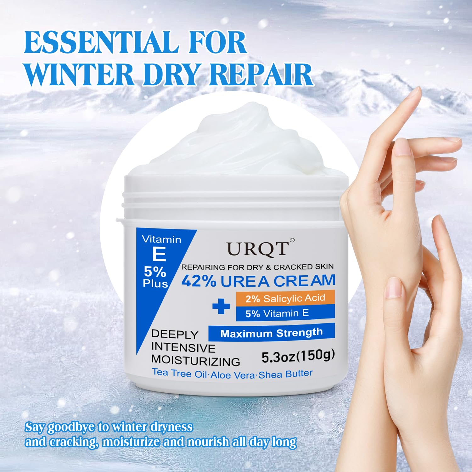 URQT Crème Urea 42% avec Aloe vera, calmante et réparatrice.